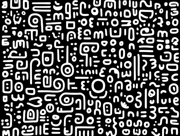 Bold White on Black Doodles