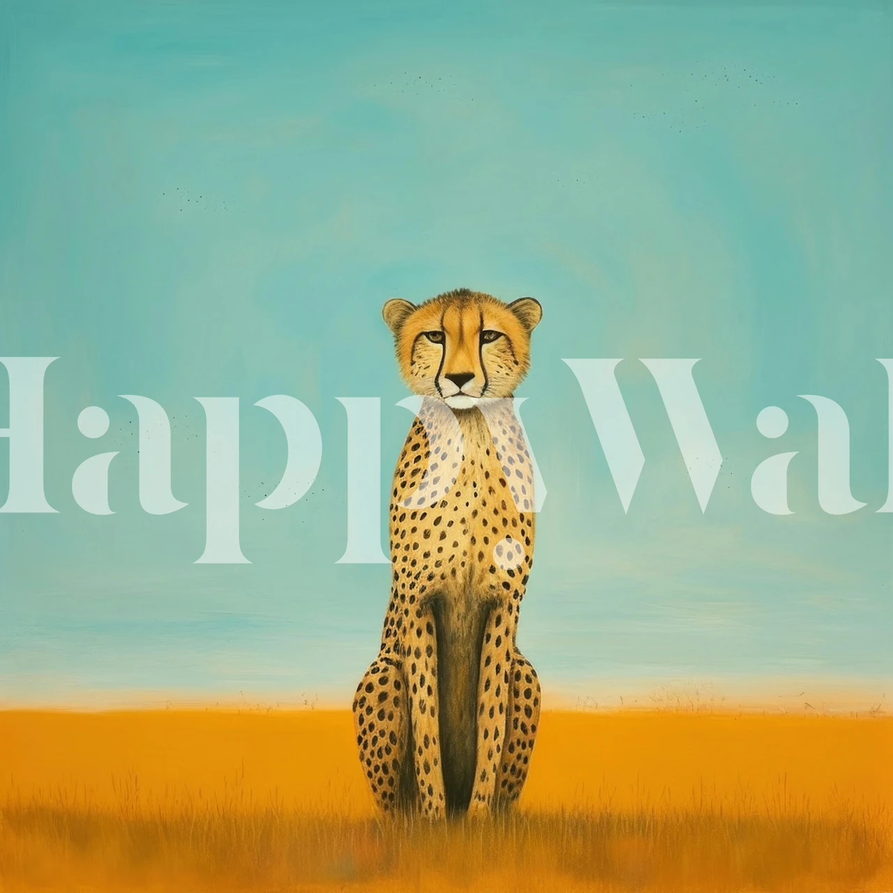 Minimal Cheetah Serenity behang in een kamer