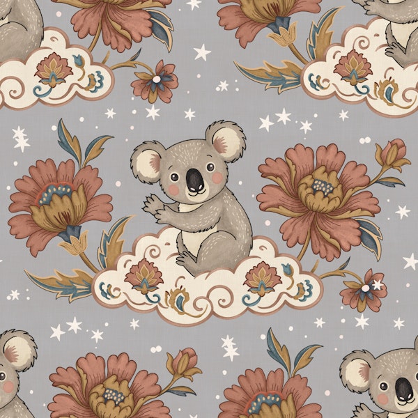 Koala on Cloud Floral Dream