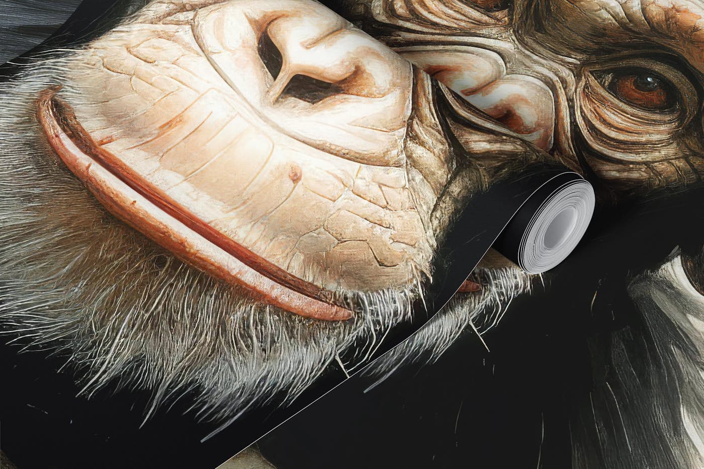 Minimal Chimpanzee Portrait wallpaper roll
