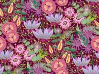 In The Night Garden Burgundy wallpaper