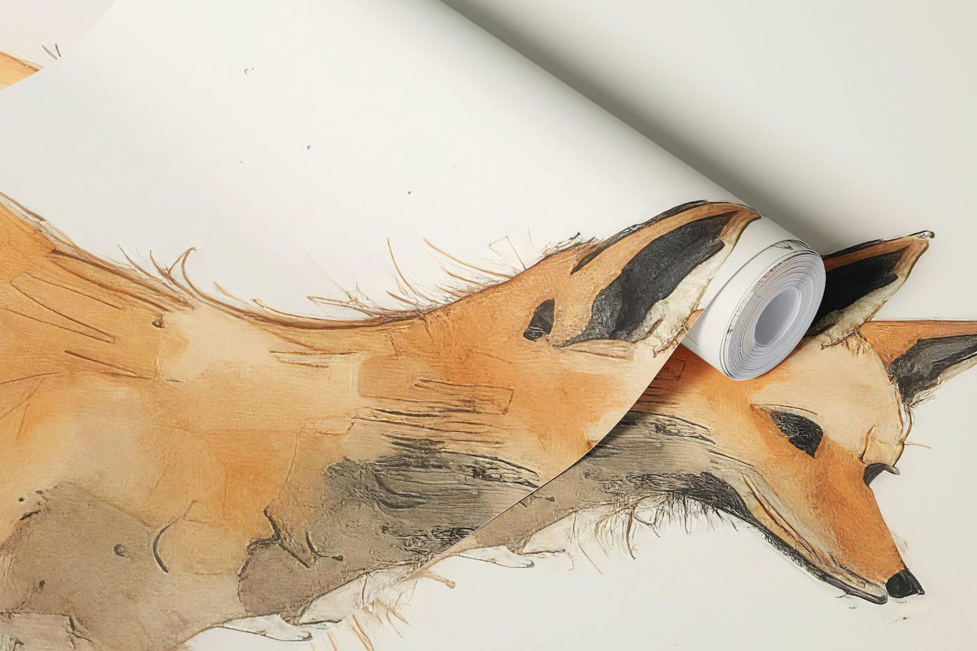 Minimal Coyote with Red Balloon wallpaper roll