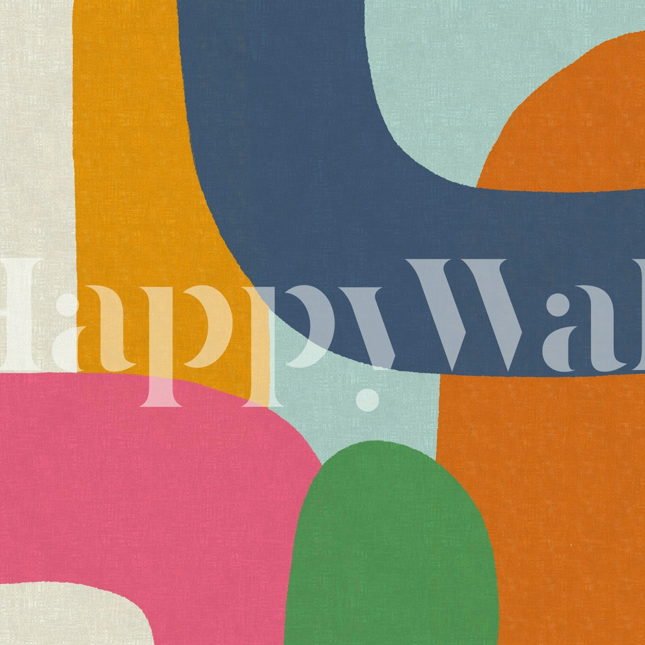 Bold retro geometric shapes wallpaper design