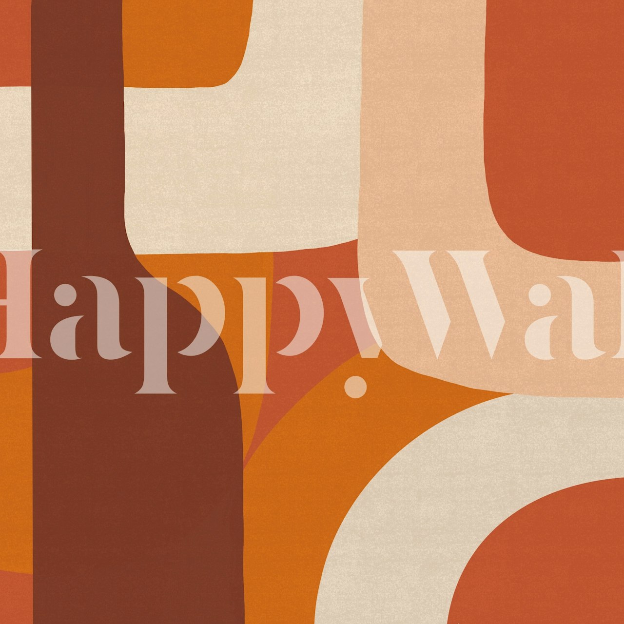 Abstract Arch Shapes in Rust wallpaper in a room