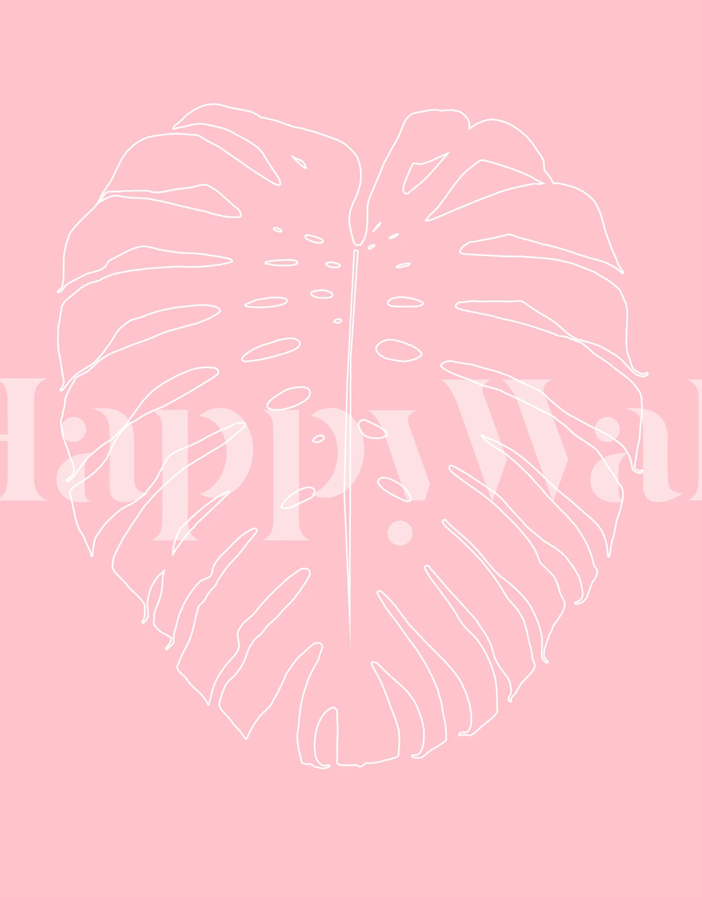 Papel de parede Monstera Leaf Line Art em um quarto