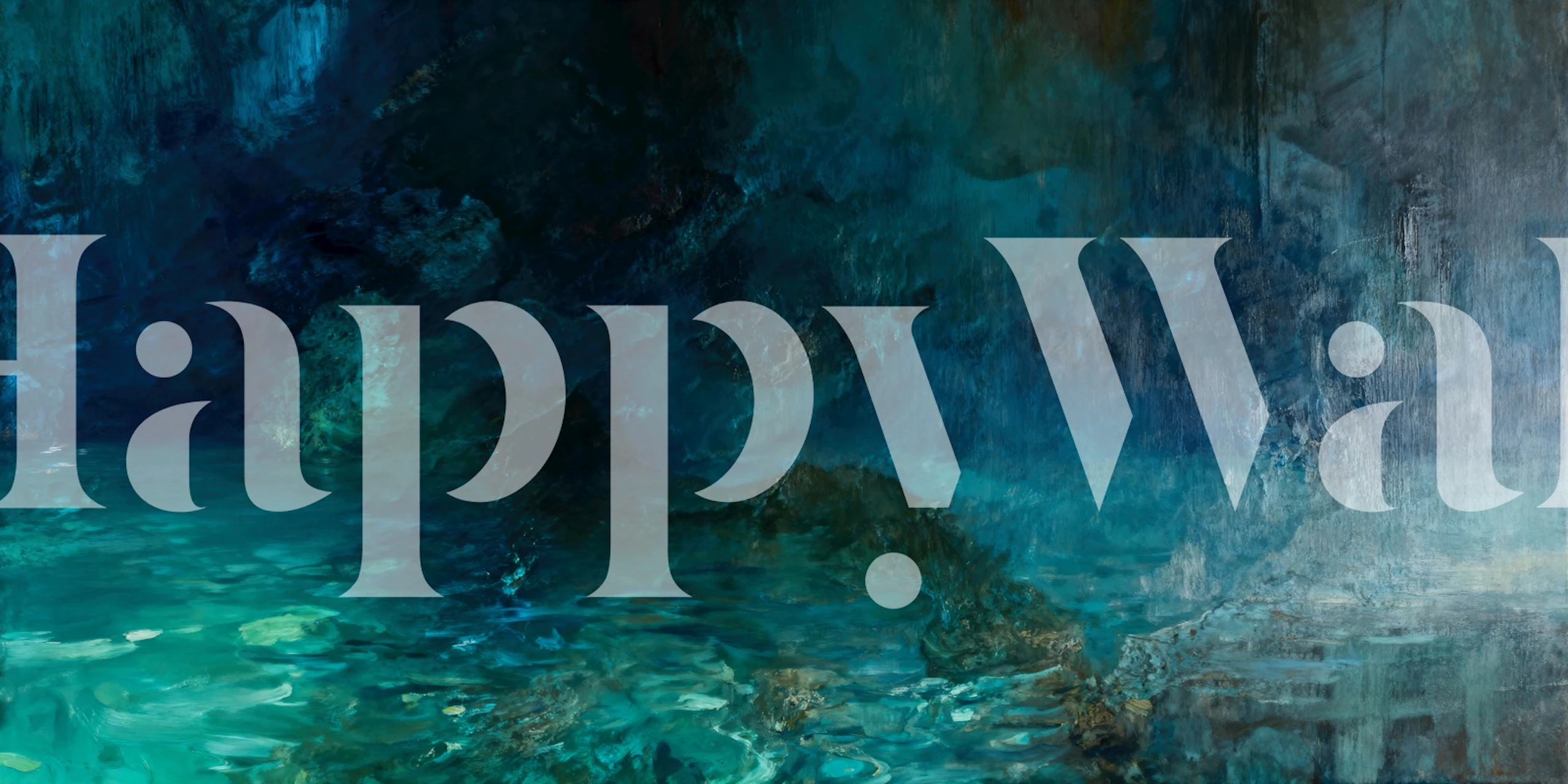 Deep Teal Ocean Mist behang in een kamer