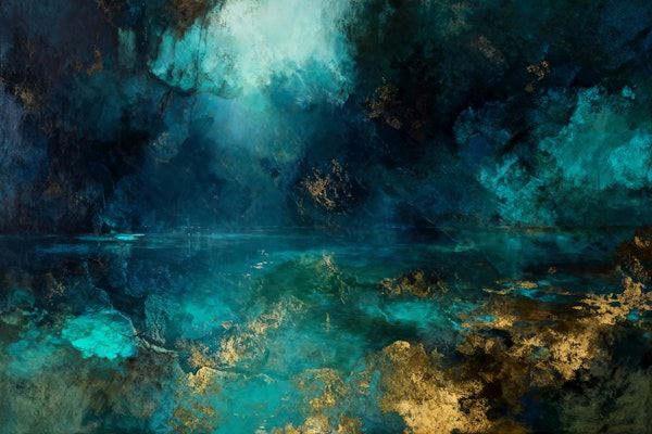 Midnight Lagoon Abstract