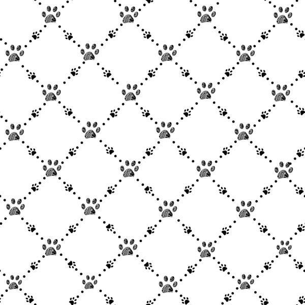 Dog Paw Tracks Diamond Grid