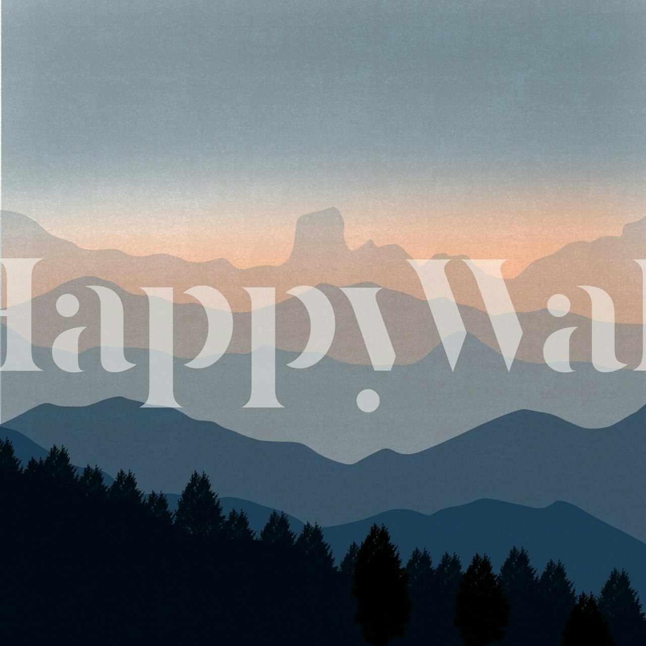 Tapeta Misty Mountain Sunset w pokoju