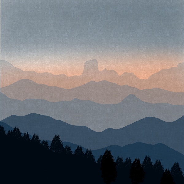 Misty Mountain Sunset