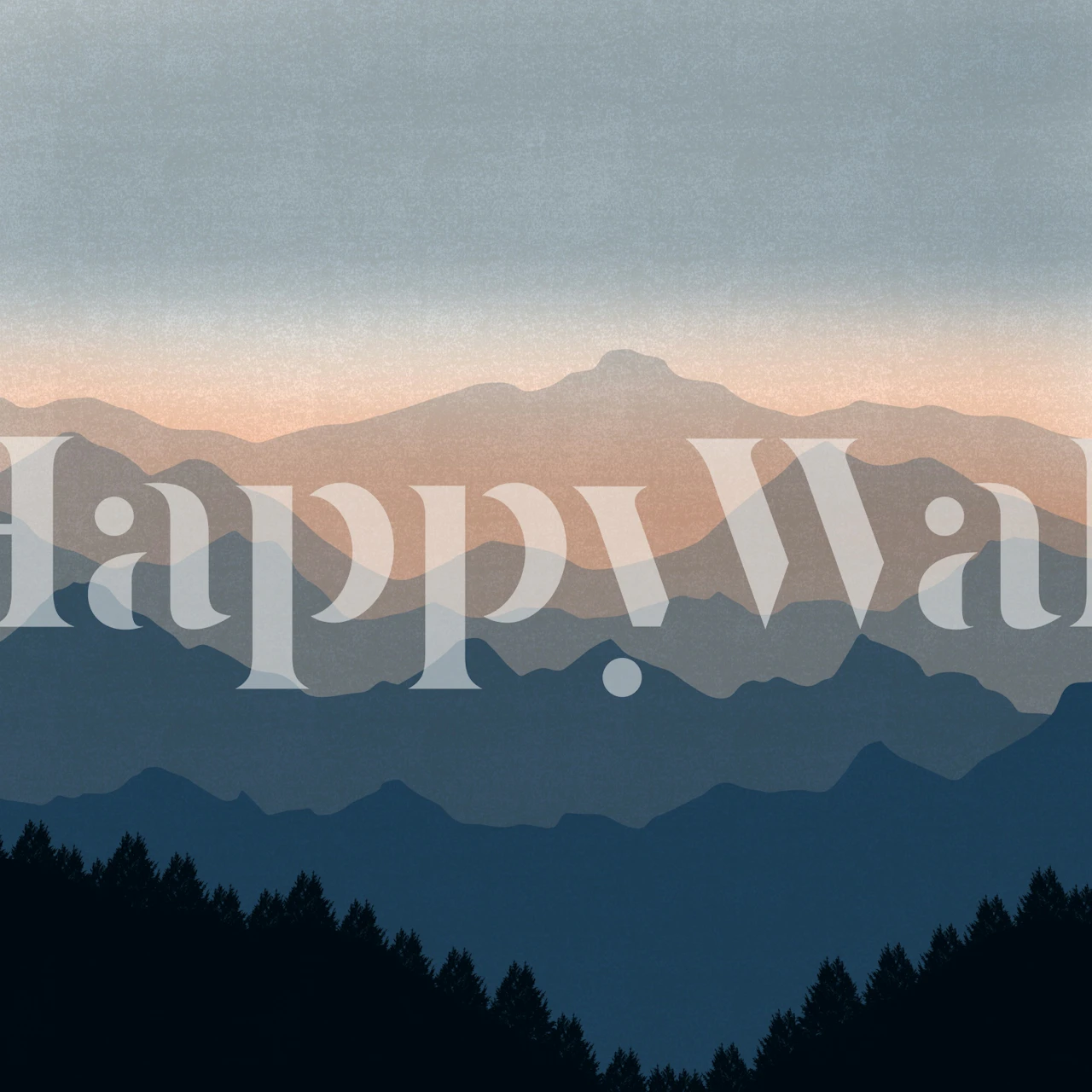 Mountain Mist Gradient Sky-tapetti huoneessa