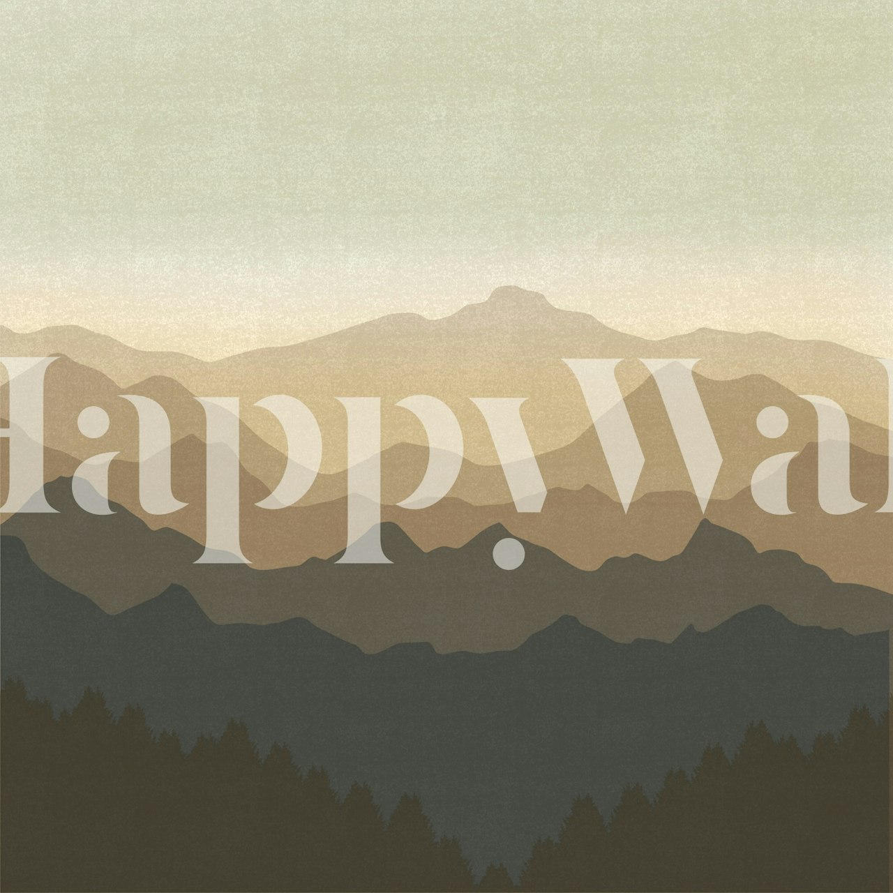 Golden Dawn Mountain Haze wallpaper in a room