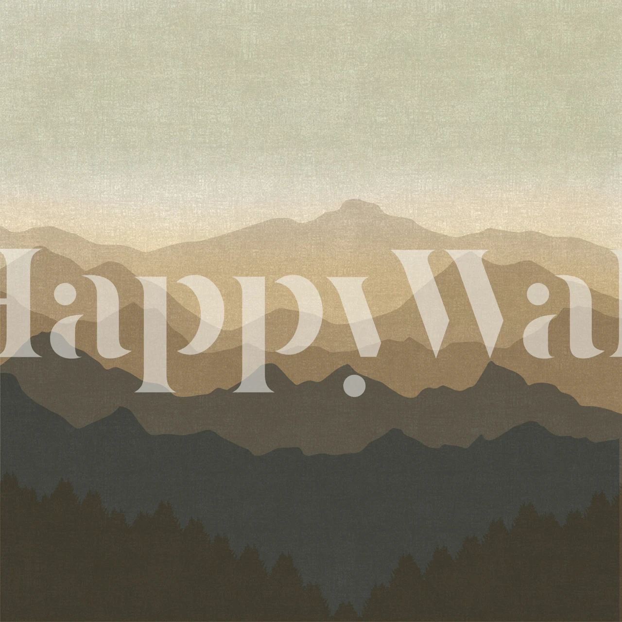 Golden Dawn Mountain Haze tapet i et rom