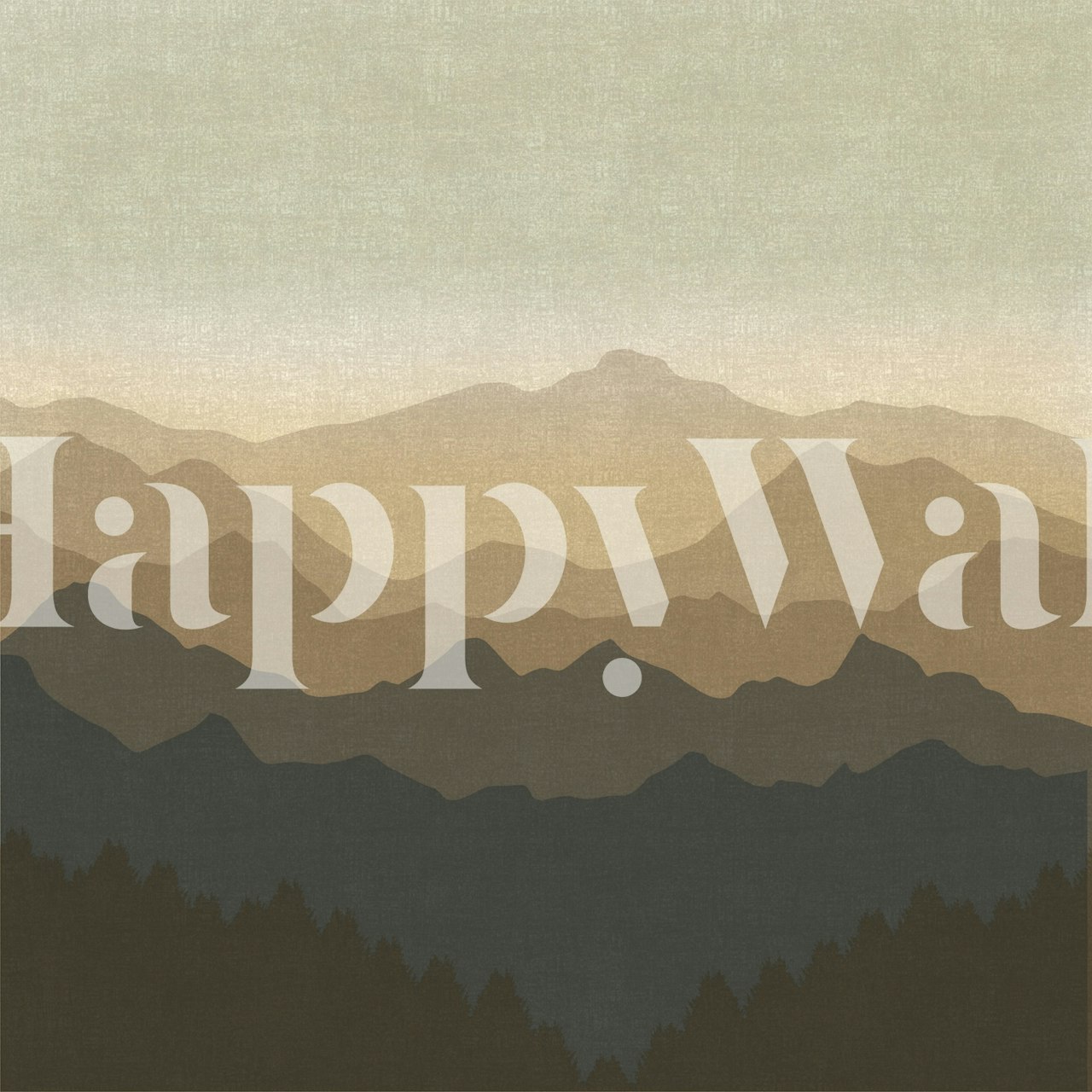 Golden Dawn Mountain Haze wallpaper in a room