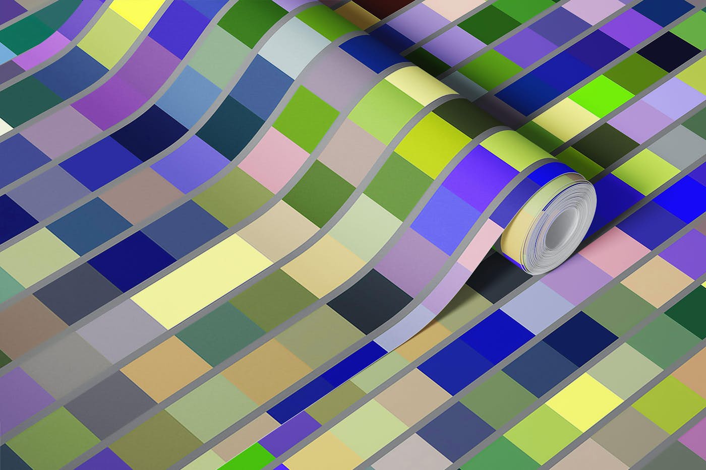 Vibrant Digital Mosaic Multicolor wallpaper roll