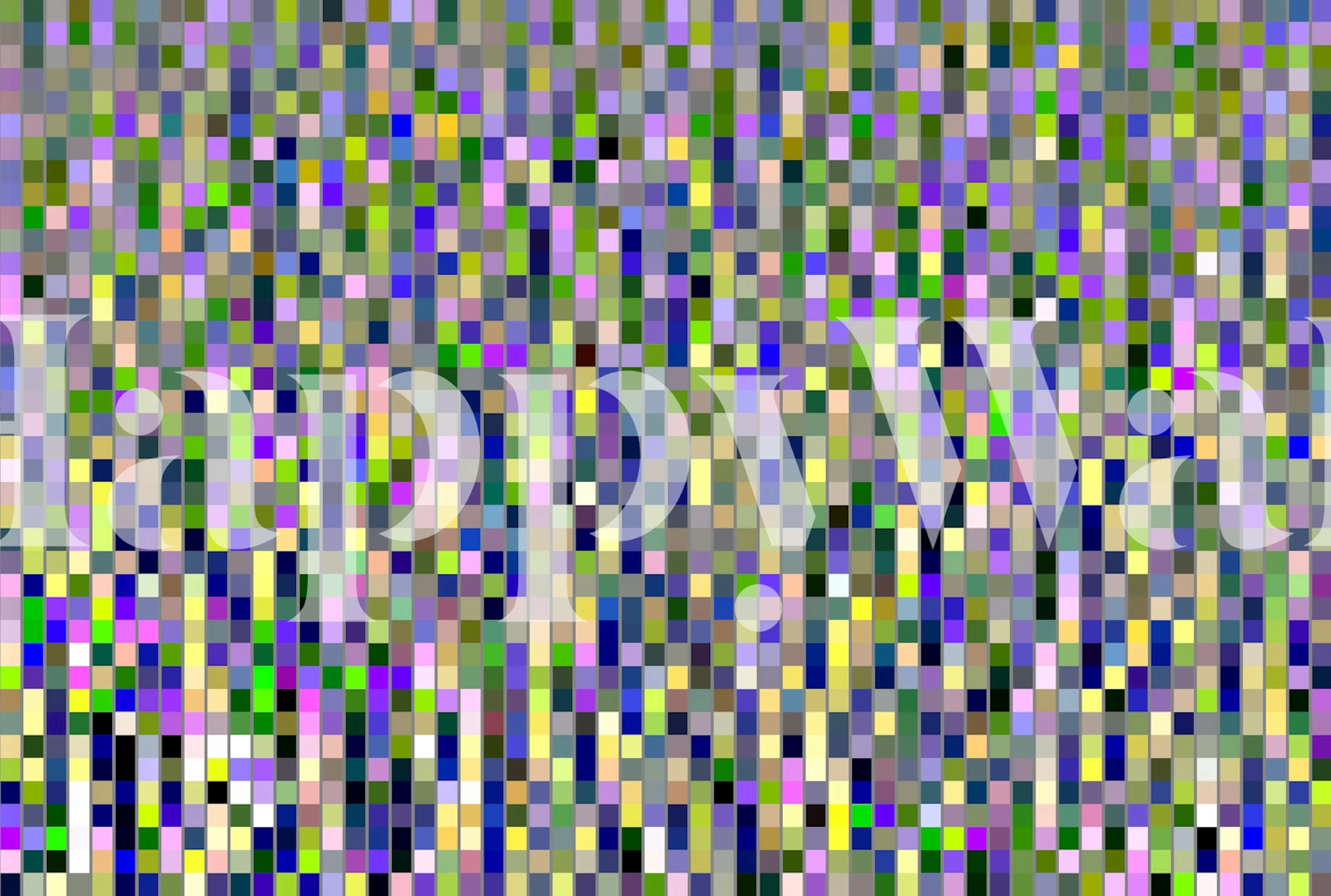 Vibrant digital mosaic wallpaper in a room