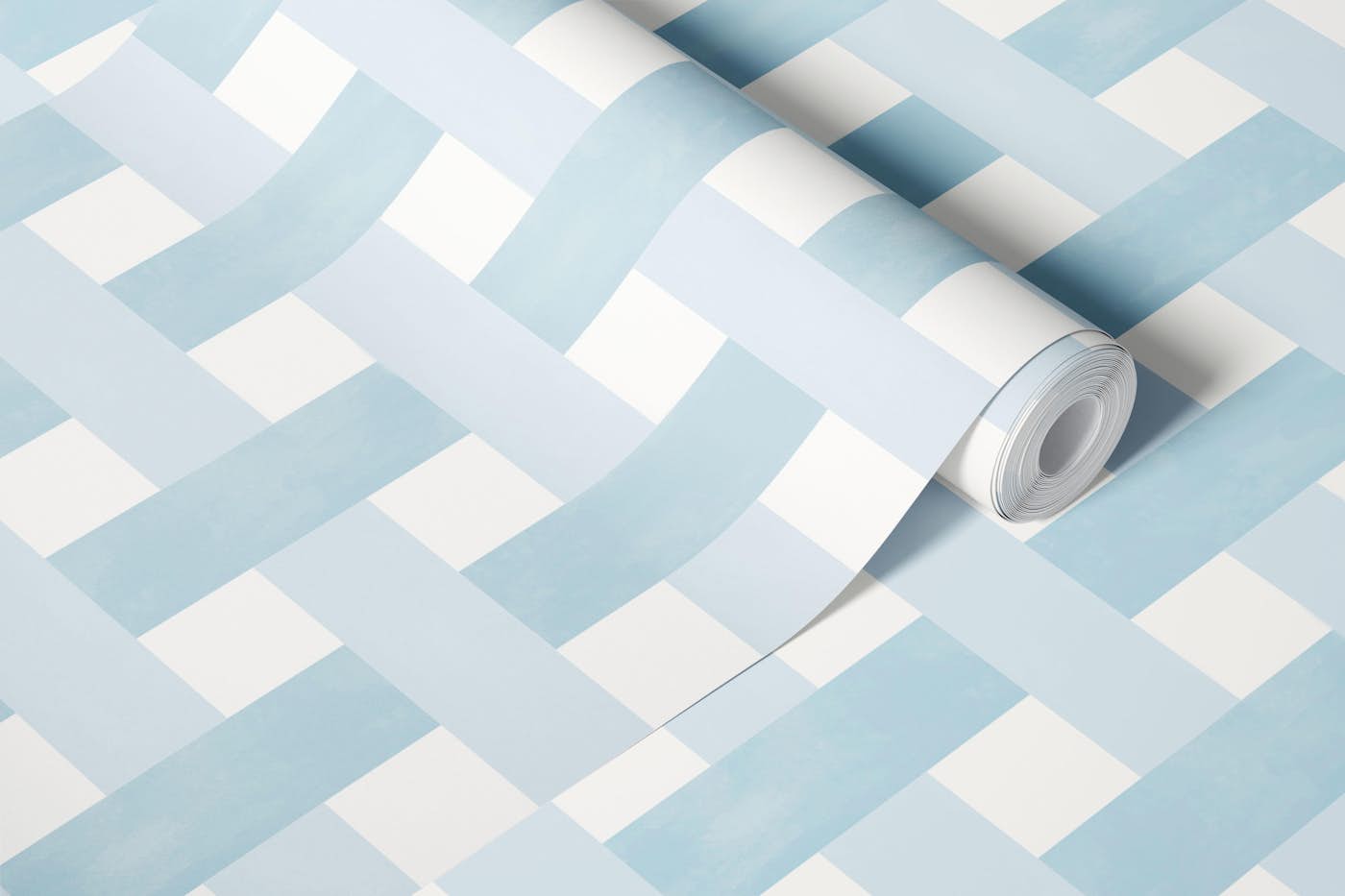 Sky Blue Basket Weave wallpaper roll