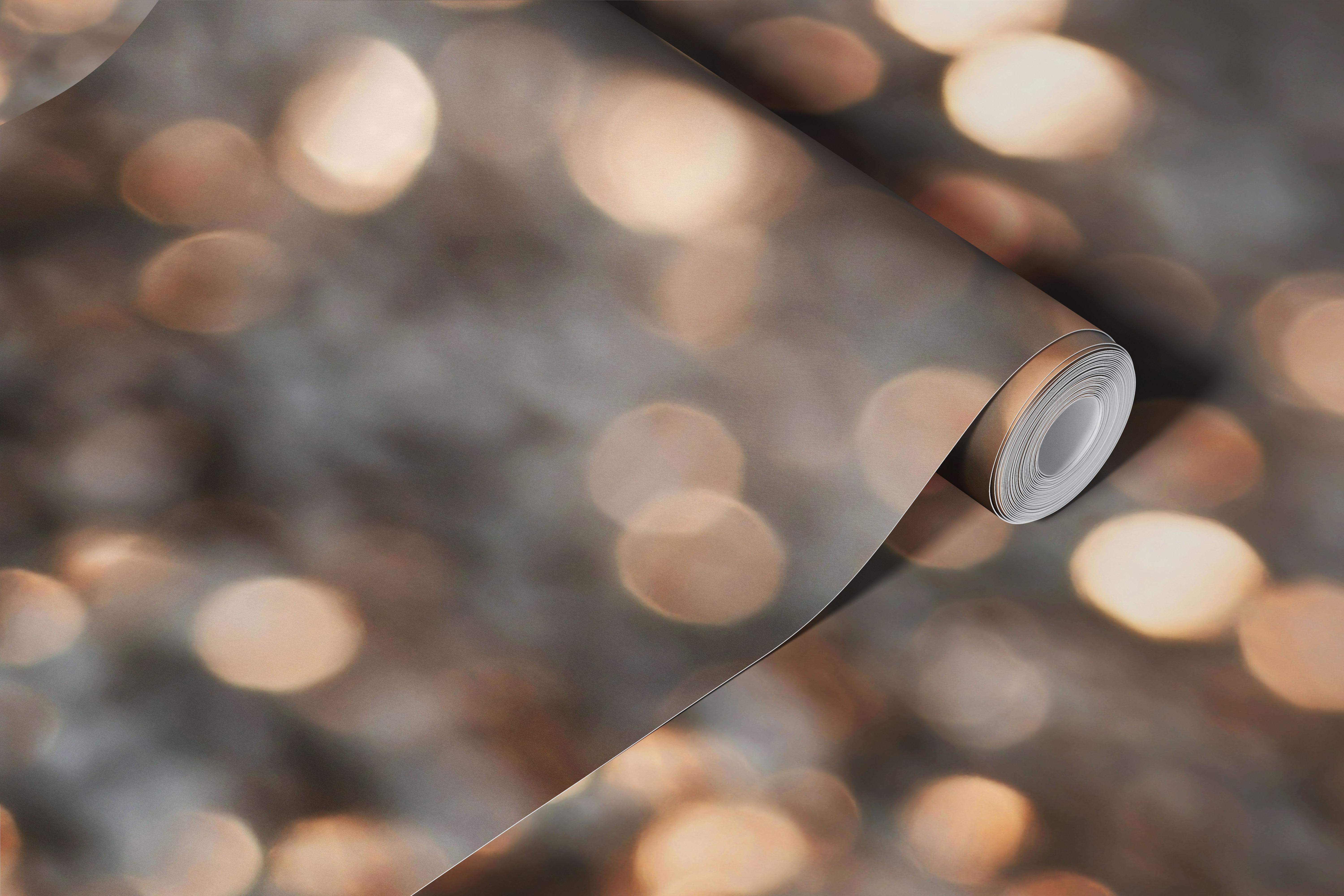 Rose Gold Glitter Bokeh Glam wallpaper in a room
