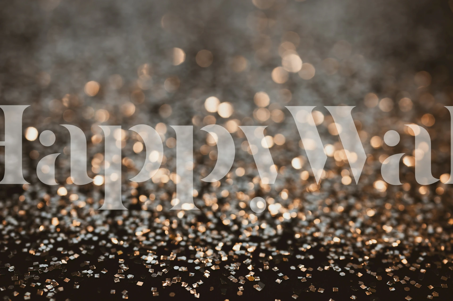 Rose Gold Glitter Bokeh Glam wallpaper in a room