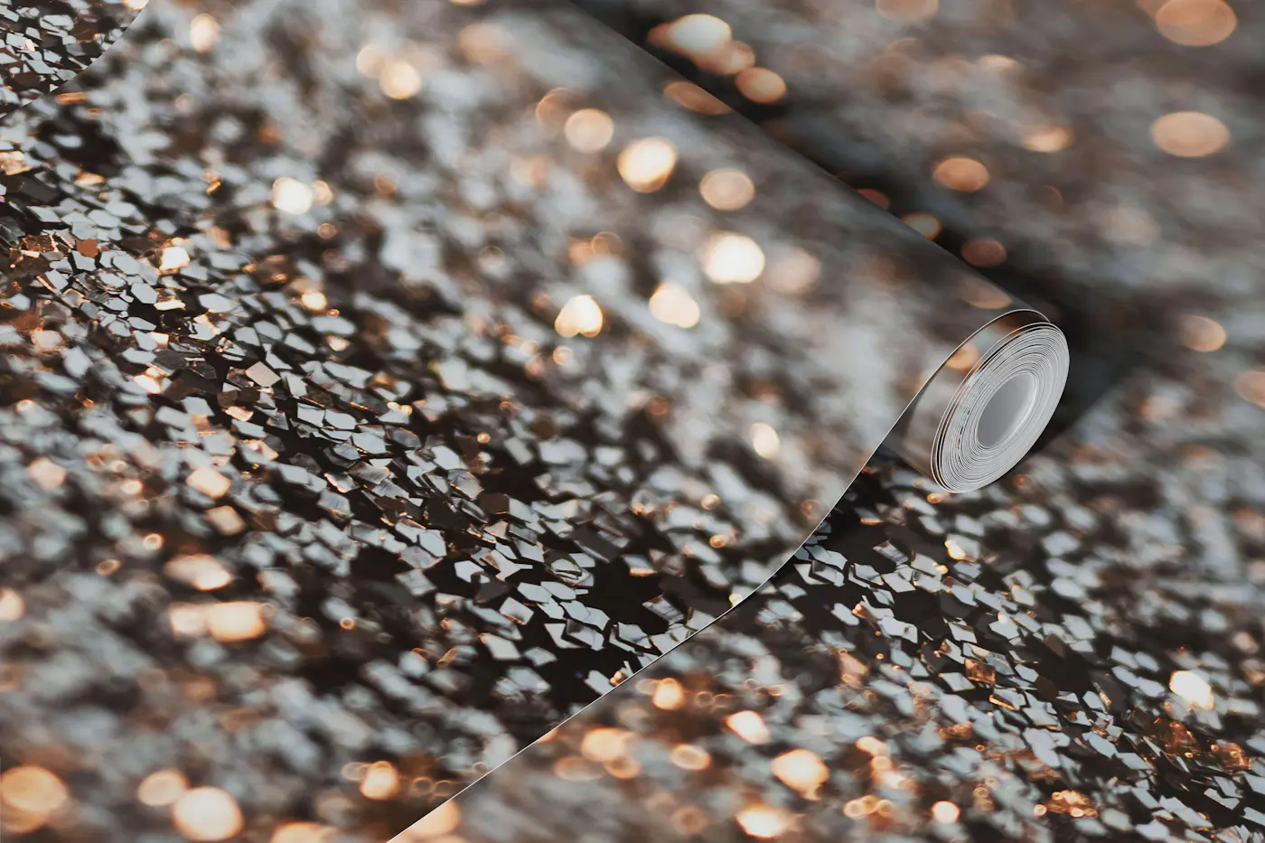 Rose Gold Glitter Bokeh Glam 2 wallpaper roll