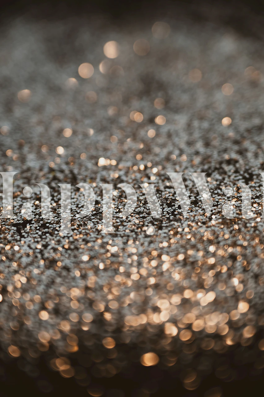 Rose Gold Glitter Bokeh Glam wallpaper in a room