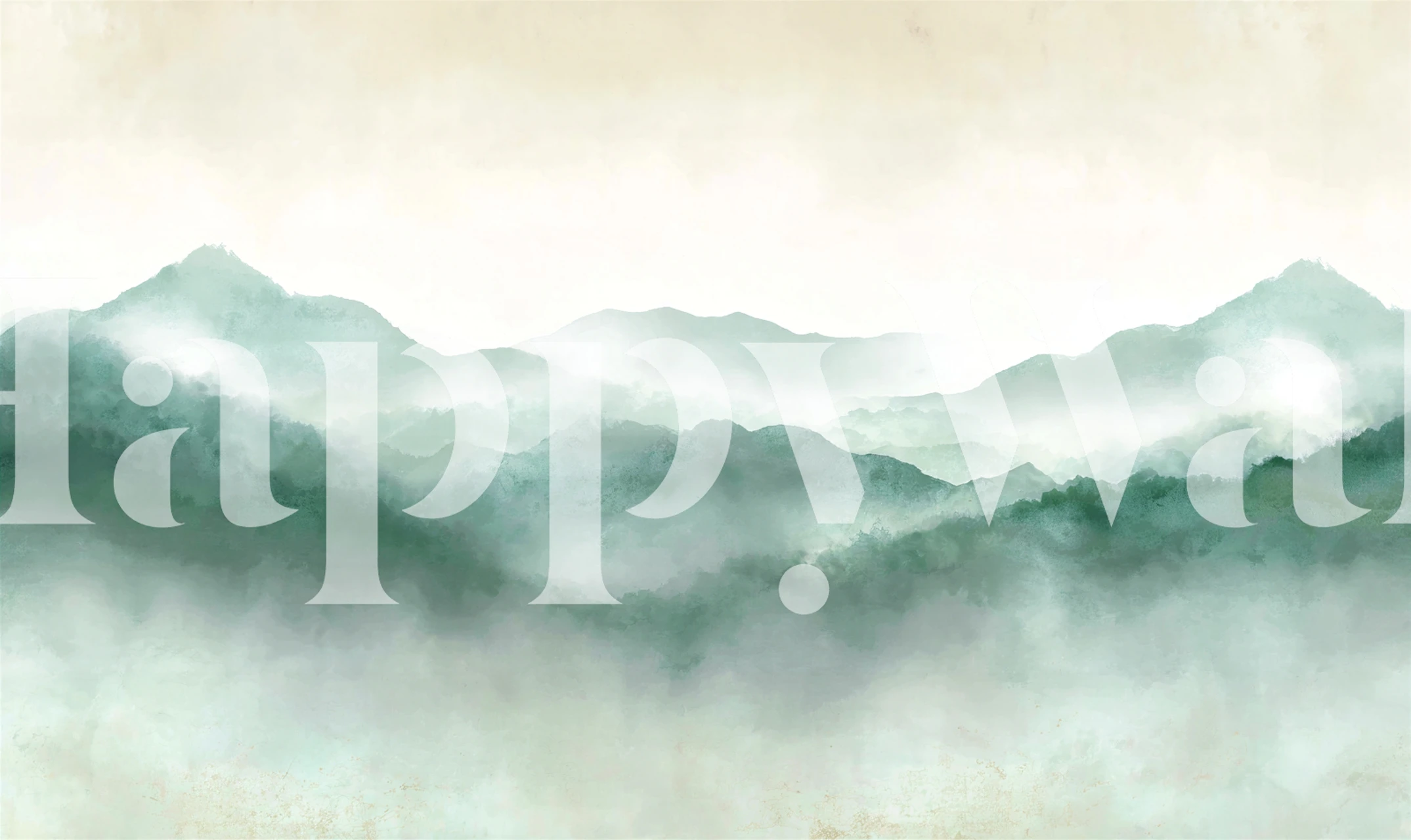 Misty Mountain Watercolor tapeta w pokoju