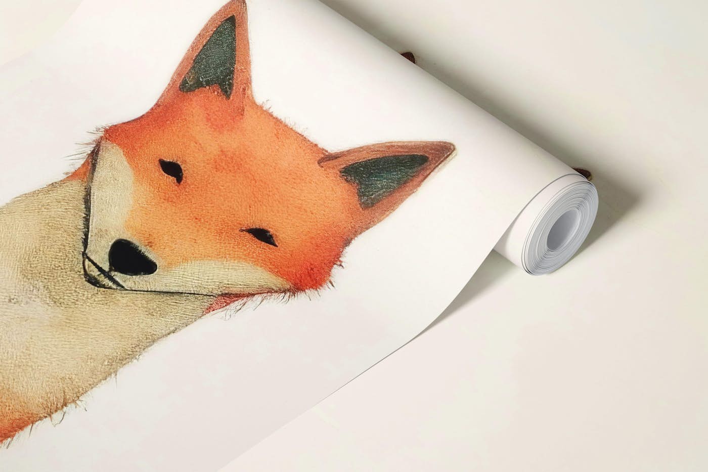 Minimal Fox on a Boat wallpaper roll