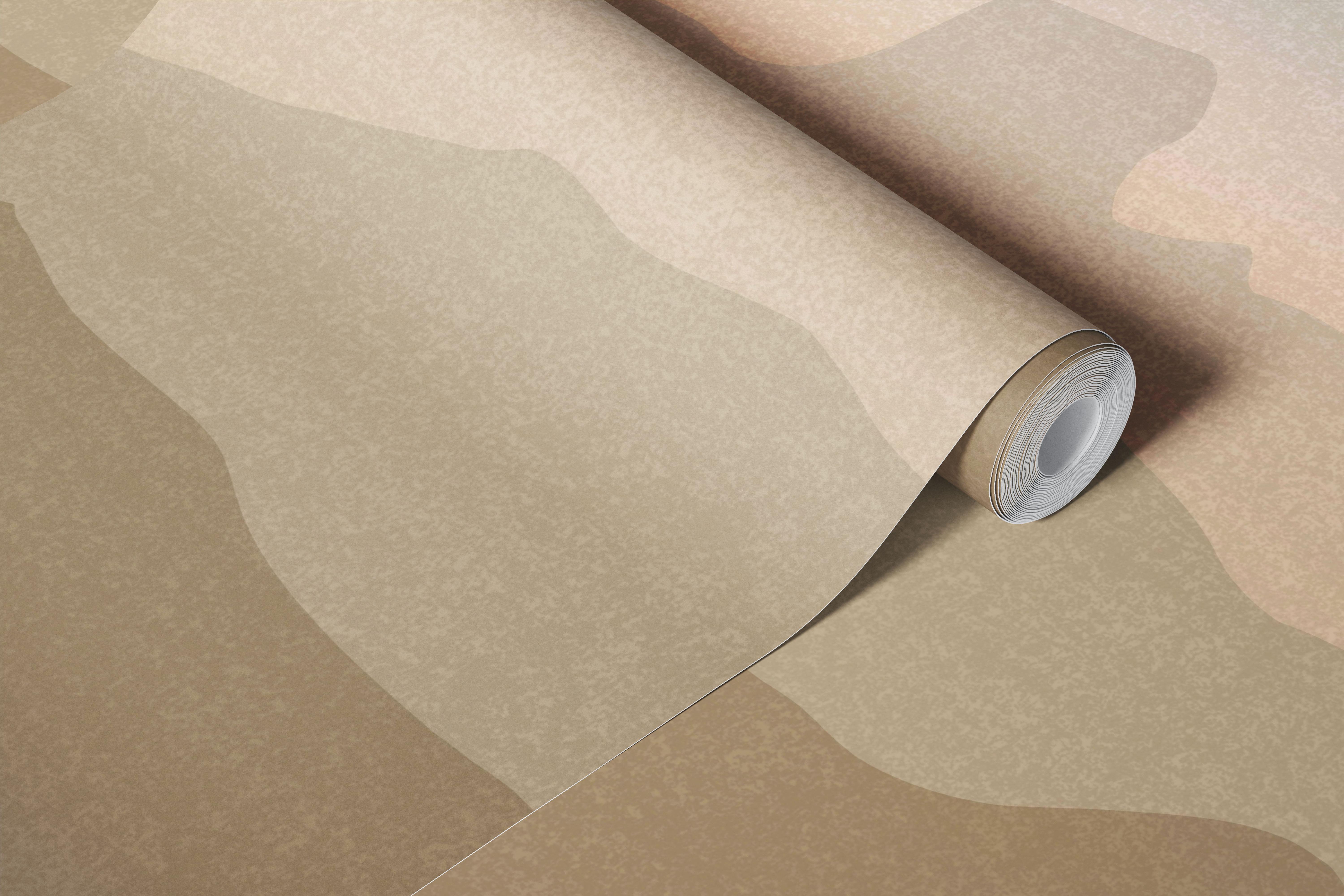 Soft pastel mountain vista wallpaper example in a room