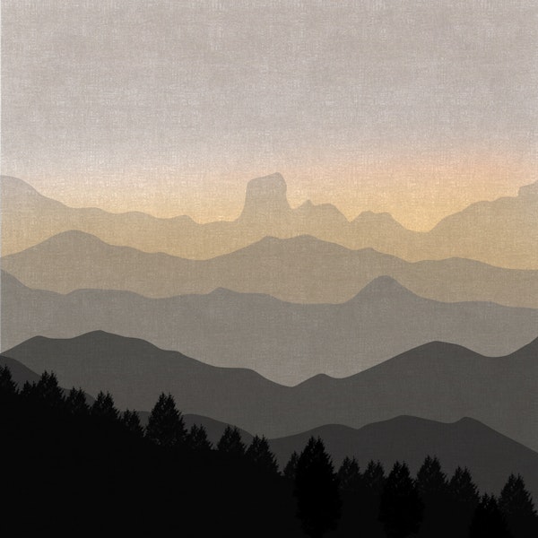 Soft Pastel Mountain Vista