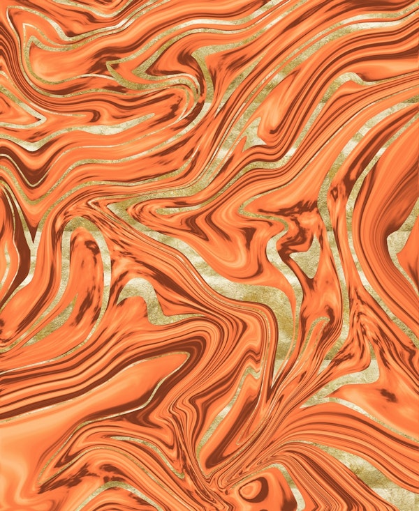 Orange Brown Gold Marble 1