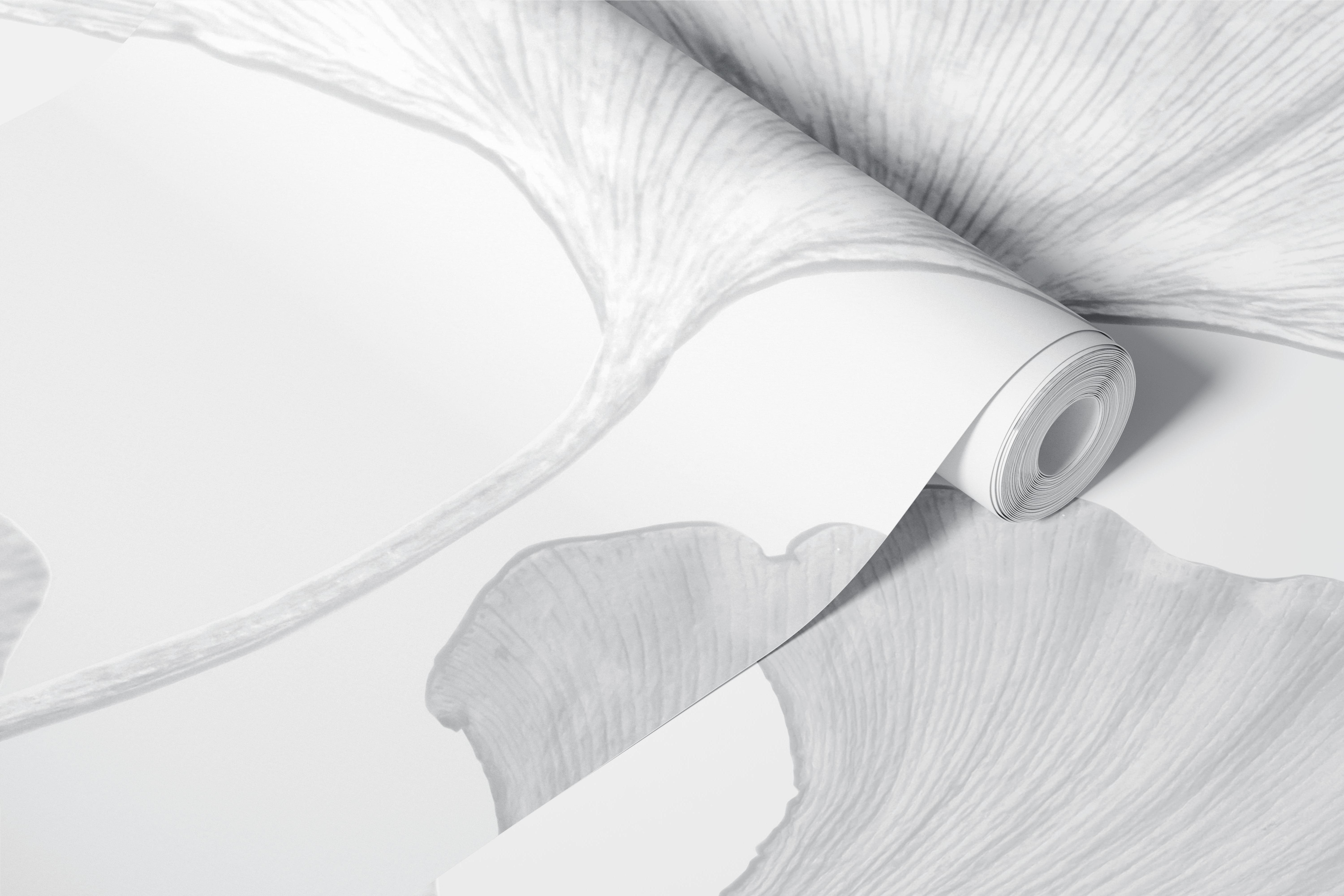 Ginkgo Leaves Soft Gray Dream 2 wallpaper in a room