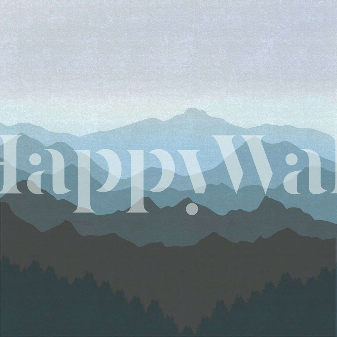 Layered Peaks at Dawn tapet i et værelse