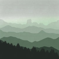 Layered Peaks in Soft Green tapet