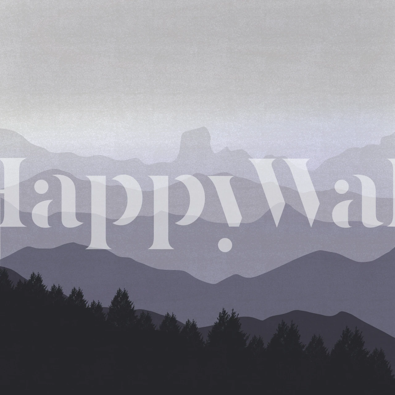 Moody mountain panorama wallpaper in a room