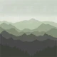 Foggy Green Mountain Range