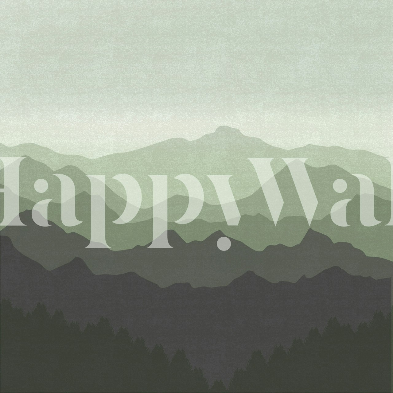 Tapeta Foggy Green Mountain Range w pokoju