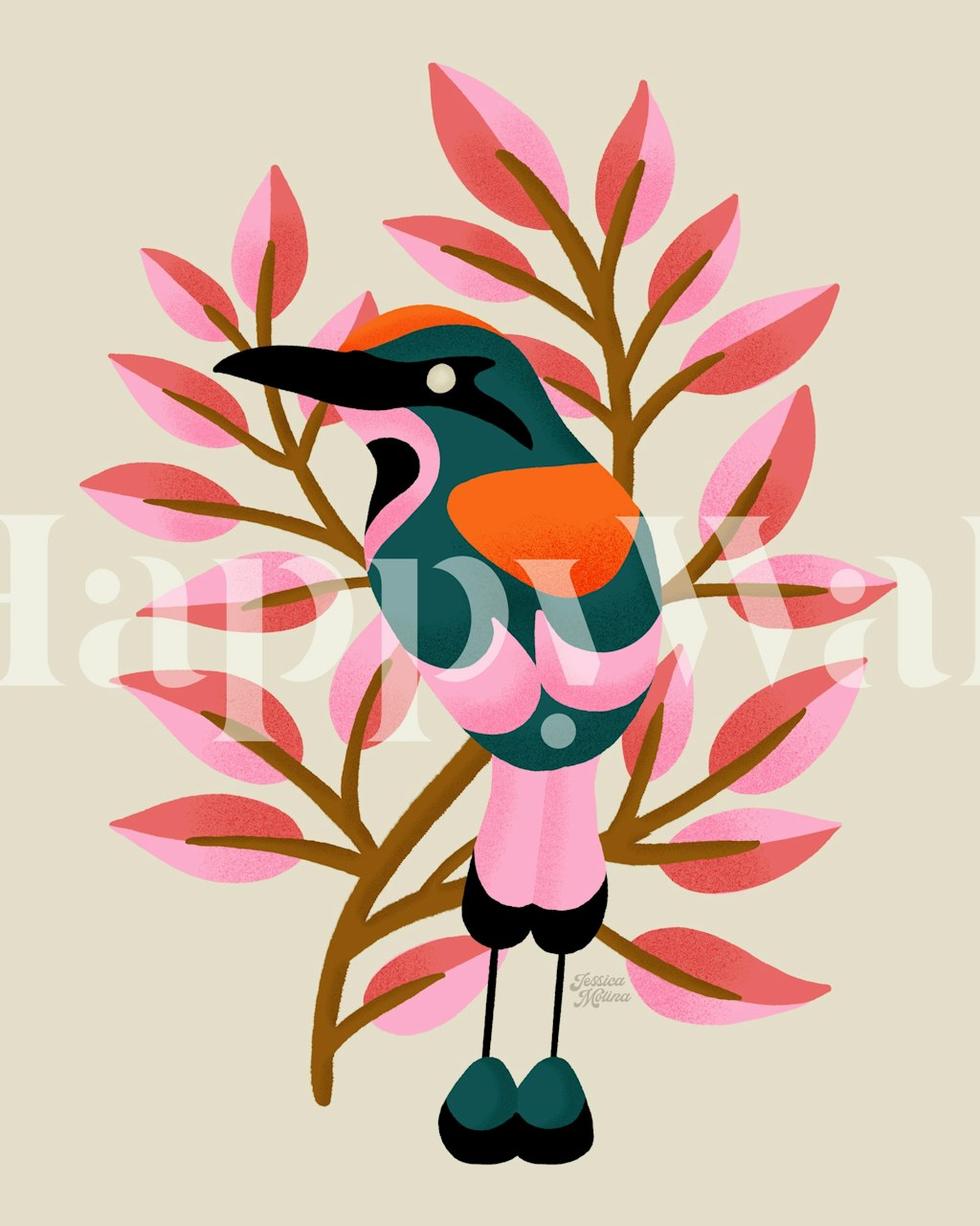 Guardabarranco Bird Mural in a room