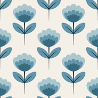 Scandi Floral Blue Blooms behang