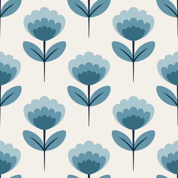 Scandi Floral Blue Blooms