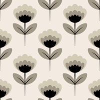 Scandi Floral Light Beige Blooms behang