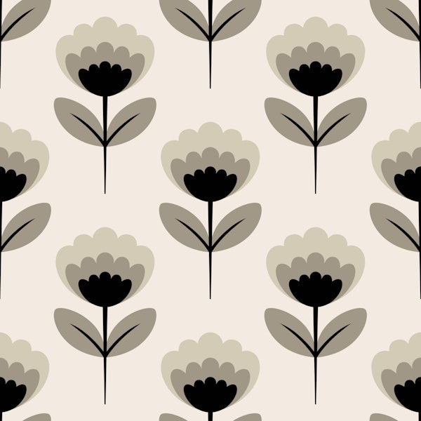 Scandi Floral Light Beige Blooms