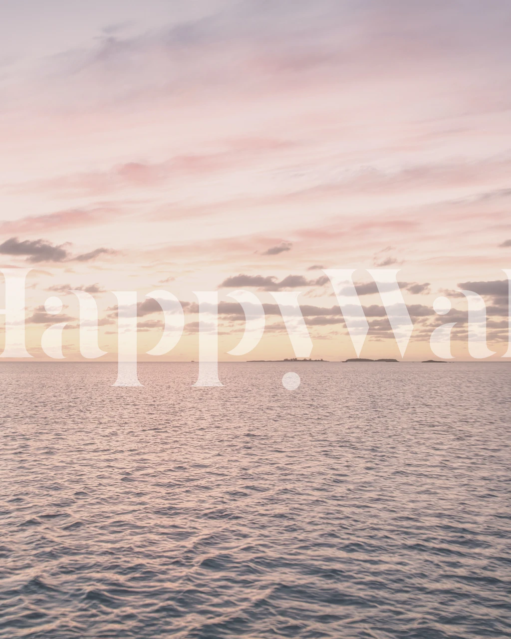 Pink ocean sunset wallpaper featuring soft pastel colors