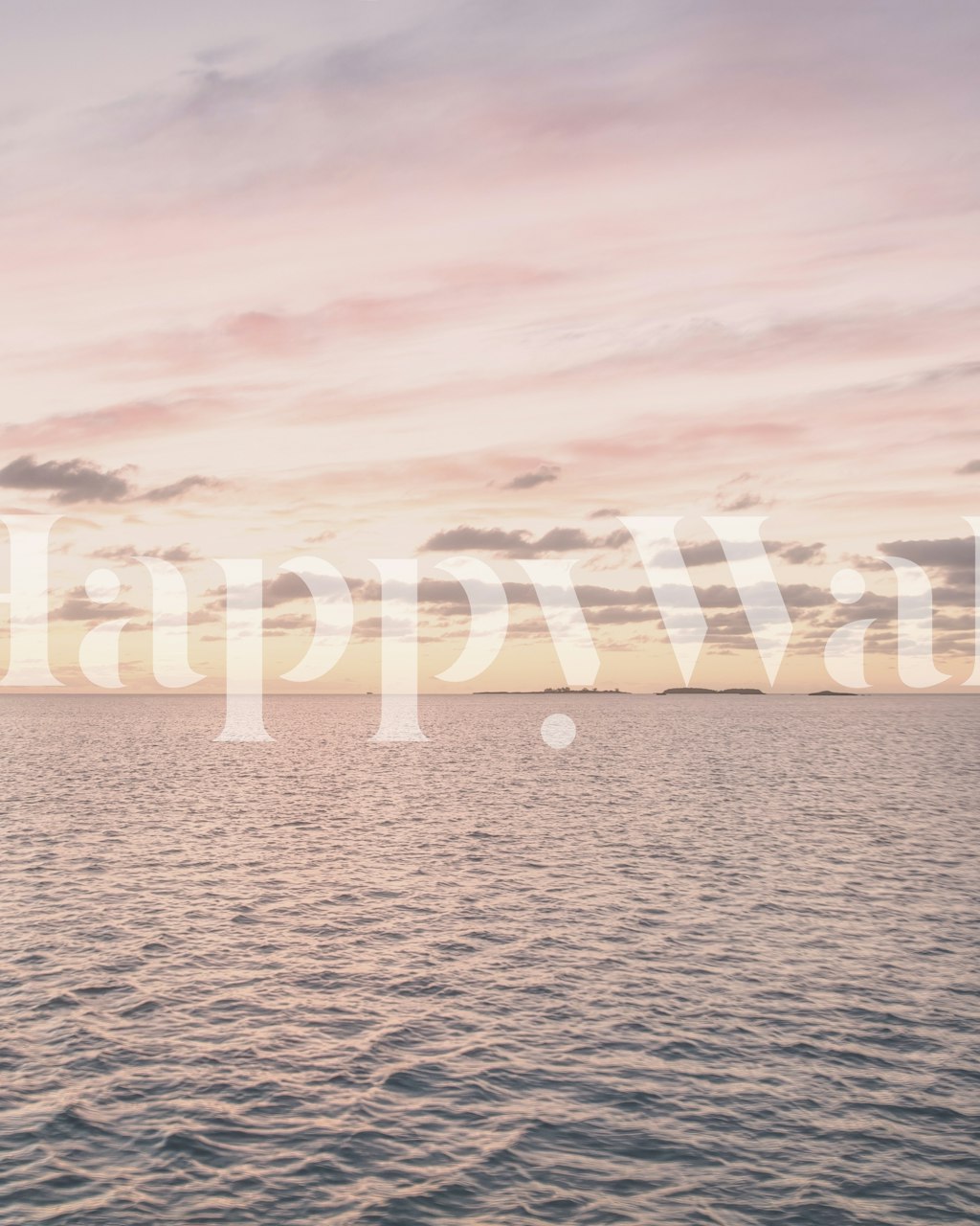 Pink ocean sunset wallpaper featuring soft pastel colors