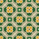 Retro Clover Floral Tiles Green Yellow