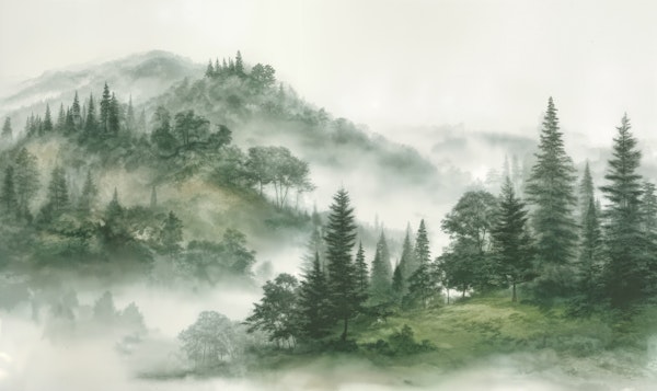 Misty Sage Pine Forest