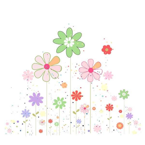 Minimal Pastel Wildflowers