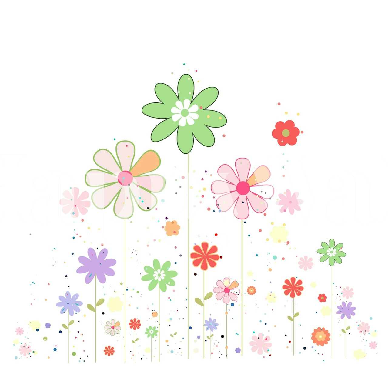 Minimal Pastel Wildflowers wallpaper in a room