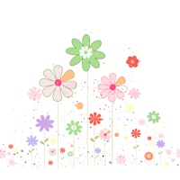 Minimal Pastel Wildflowers wall wallpaper
