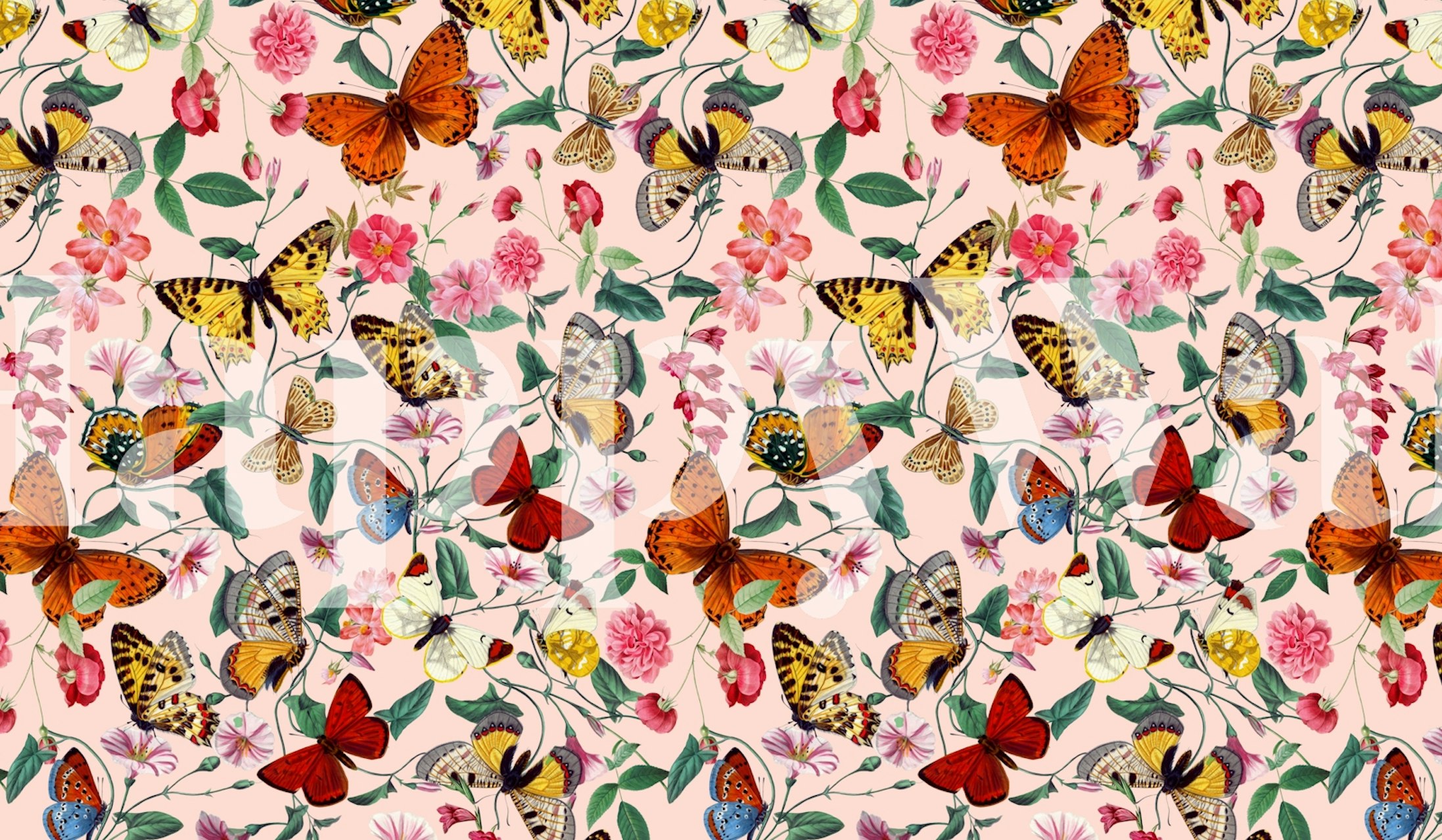 Butterfly Garden I tapettimuotoilu huoneessa