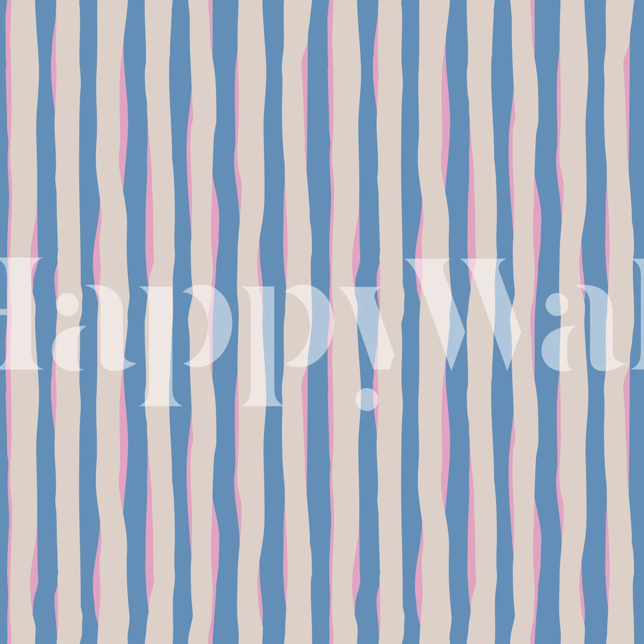 Playful colorful lines wallpaper in a room